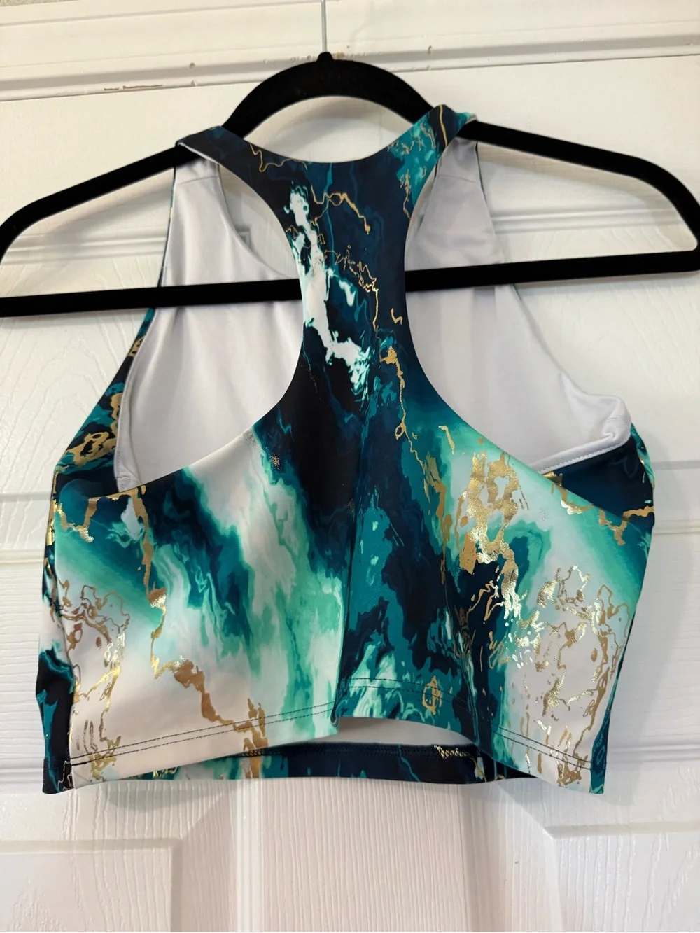 Old Navy Active Girl’s  Teal Marble Print Crop Tank